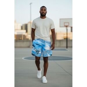 Chicago Bulls Shorts Men's Large Blue‎ NBA Basketball Swim Trunks Pro Standard